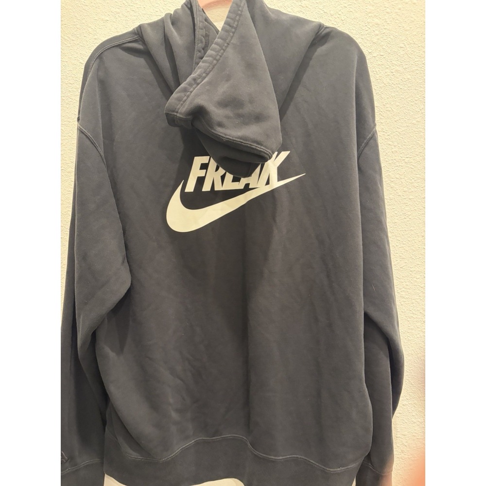 Nike Freak Logo Graphic Fleece Pullover Hoodie Mens XLT Black Big & Tall Pocket - Picture 2 of 9